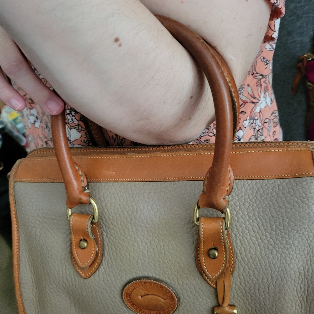 Vintage Dooney & Bourke all weather leather satchel purse 1990 with duck logo. - Picture 12 of 12